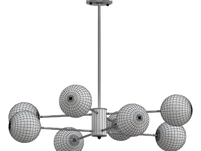 ballslight chandelier with six balls hanging from it 3D model