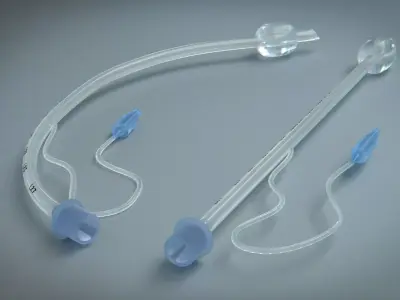 Traceal Tube - Medical Catheter Low-poly 3D model