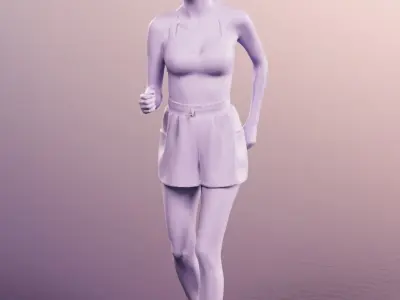 Jule 13390 - Running Athletic Woman Low-poly 3D model