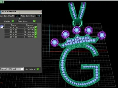 G letter pendant 3D print model
