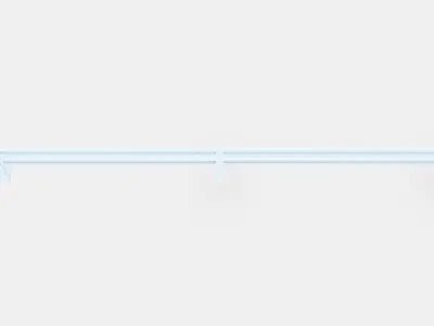 BEKRAFTA Double curtain rod set Low-poly 3D model