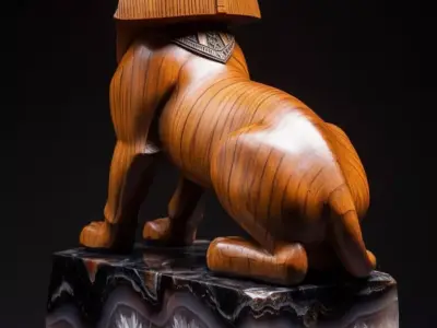 Pharaohs Guardian Egyptian Sphinx Sculpture Low-poly 3D model