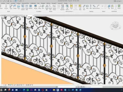 Classic Railing Revit Family type 014 3D model