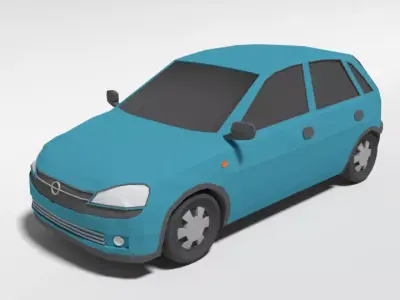 Low Poly Cartoon Opel Corsa C Car Low-poly 3D model