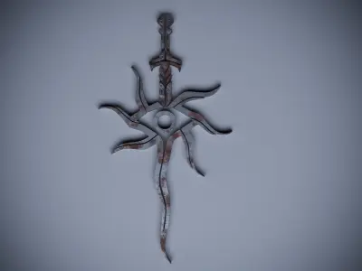 Sword with star Free 3D model
