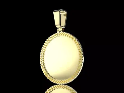 Cuban link pendant  1 inch and half with 2 Bails 3D print model