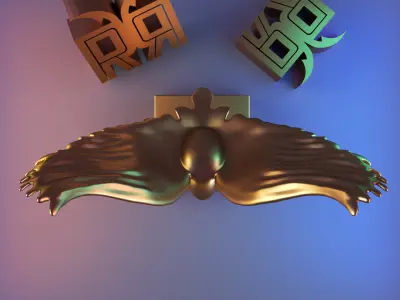 Golden Wings Majestic Bird Statue 3D print model