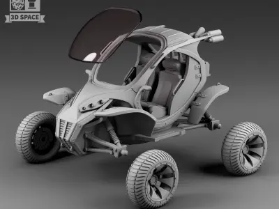 Futuristic buggy 3D print model