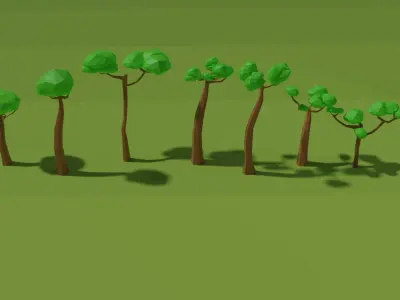 Lowpoly tropical island pack collection Free low-poly 3D model