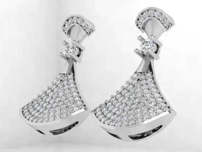Unique Diamond Earring 4176 3D print model