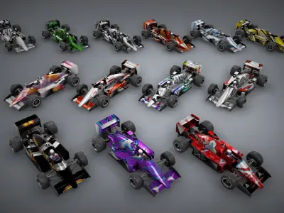 F1 Racing Car Model 2 Low-poly 3D model
