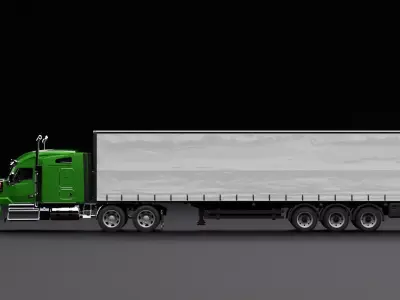 Kenworth 990 Truck Green 3D model