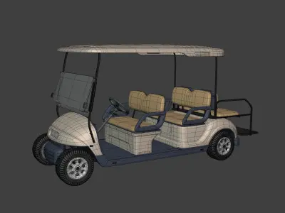 Generic Golf Cart - Electric Sport Vehicle - Club Car -- Blender 3D model