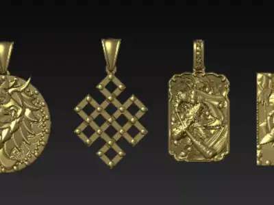 Ornamental Pendant Collection  3D Printable Jewelry STL Models 3D print model