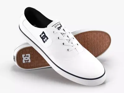 DC Shoes - Flash TX - White Low-poly 3D model