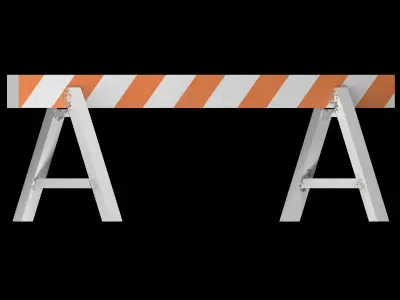 Roadblock bench Low-poly 3D model