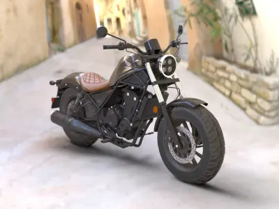 motorcycle honda Rebel 500 with high quality PBR textures 3D model