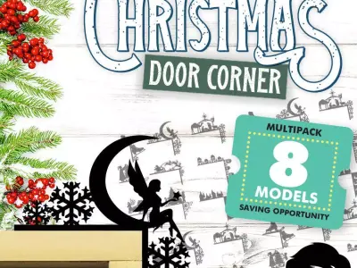 Christmas door corners vol 5 - Multipack of 8 models 3D print model