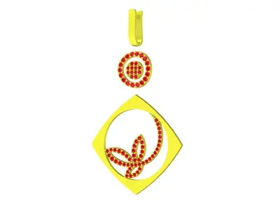 A6586 Art Diamond Women Pendant  3D print model