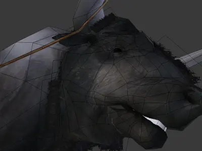 Bull Low Poly with horns Low-poly 3D model