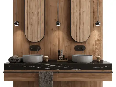 Furniture and decor for the bathroom 3D model