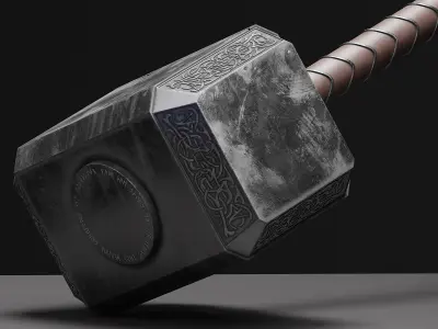 Thor Hammer 3D Asset Realistic Mjolnir PBR Model with 4K Texture 3D model