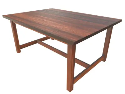 Wooden Table 3D Model AR VR PBR Low-poly 3D model