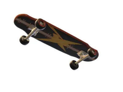 Flame Skateboard  Low-poly 3D model