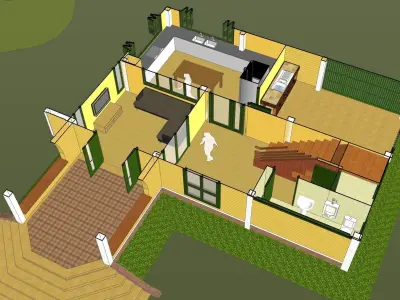 House in Colonial style 3D model