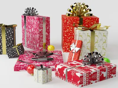 Christmas Gift - Gift Set - Packed - 3D model