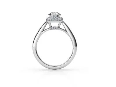 aj-022 halo diamond engagement ring 3D print model
