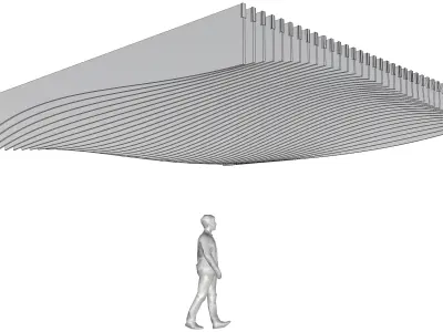 Parametric Ceiling Wave Contour Design with Hangers 3D model