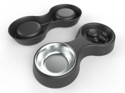 Pet Bowl M08 - with STL Low-poly 3D model