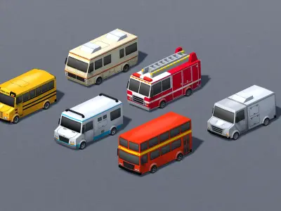 Toon Vehicles Pack Low-poly 3D model