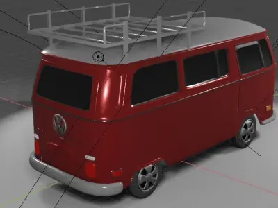 VolksWagen Old Vintage Van Textured 3D model