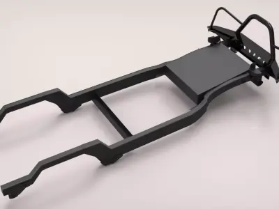 Toyota J76 series chassis and front bumper Low-poly 3D model