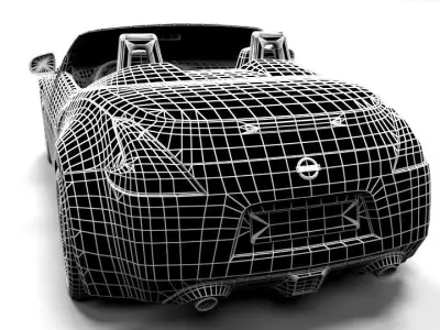 NISSAN 370Z CABRIO OPEN LOWPOLY Low-poly 3D model