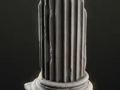 Ephesos ancient greek column base scanned 3D model