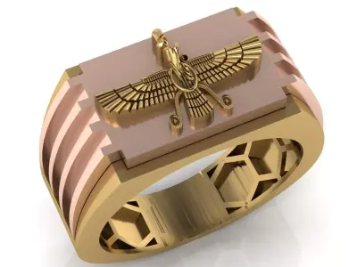 Luxury 3 piece men ring 3D print model