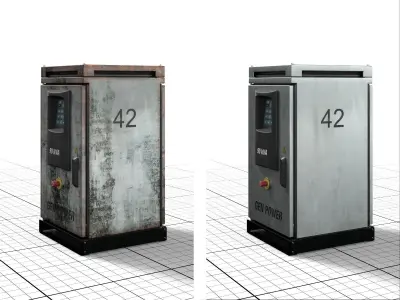 Electric Power Generator Low-poly 3D model