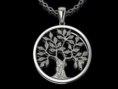 Jewelry  Tree Pendant Gold MK-048 3D print model