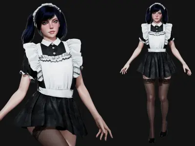Maid - Game Ready Low-poly 3D model