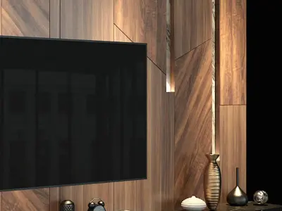 background wall Postmodern television 3D model