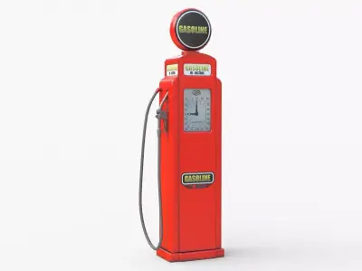 Gas pump Low-poly 3D model 6