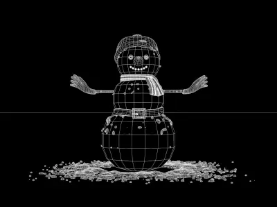 Snowman in The Snow 3D model