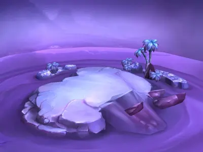 Game Low Modal - Aladdin Desert Ground Night 02 3D model