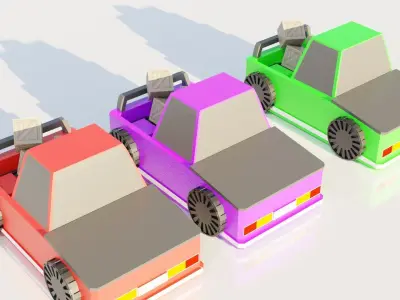 A Simple Cartoon Car 3d Model Free 3D model