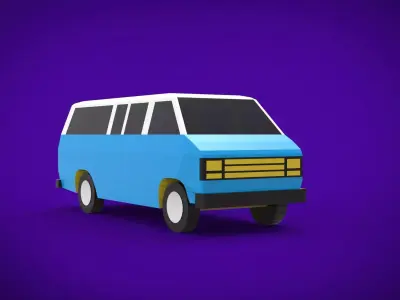 Minivan Low-poly 3D model