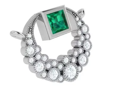 Bezel Unique Pendant 4121 3D print model