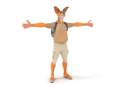 Animated Character DogHuman Hybrid Model Pack Low-poly 3D model